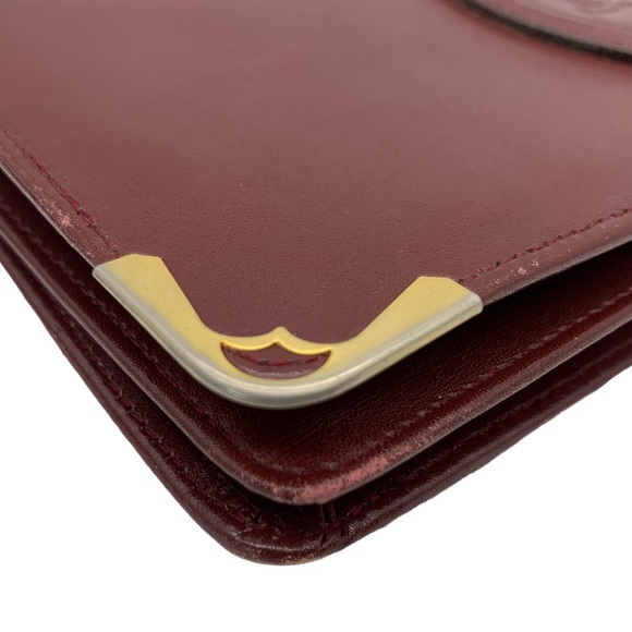 Cartier Must de Cartier Clutch Leather Bag in Burgundy - Picture 6 of 16